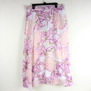 Flint & Moss Floral Maxi Skirt Size XL Flowy Fairy Cottagecore Romantic Sheer